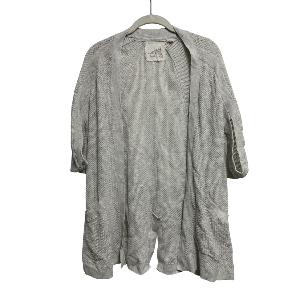 Anthropologie Angel of‎ the North Cardigan Gray Boho Open Front Knit S